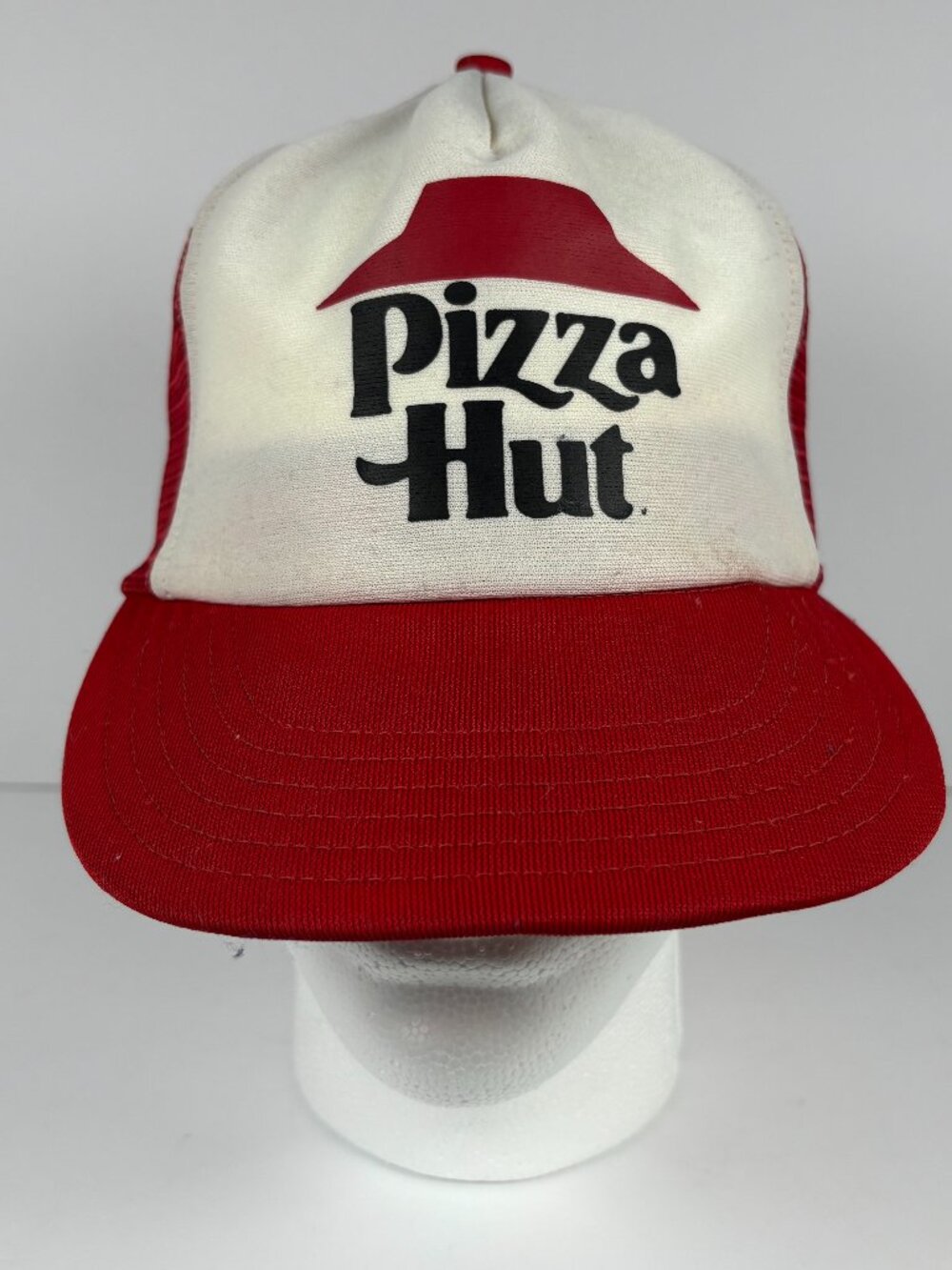 Vintage Pizza Hut Trucker Hat Red White Reynolds Mesh Snapback USA Made